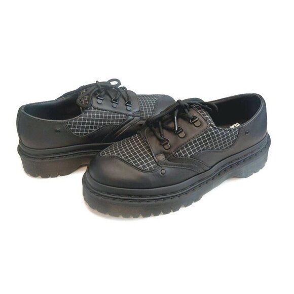 Dr Martens 1461 Leather Derby Oxford Shoes Mens Size 9 Womens Sz 10 Black White - Picture 8 of 8